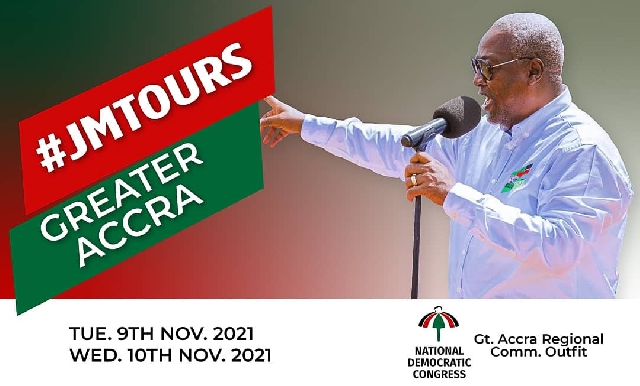 Mahama tours Greater Accra Tuesday Nov. 9