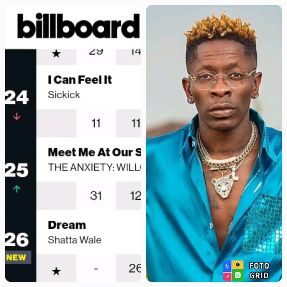 Big win for Shatta as his single track Dream made it to Billboard chart