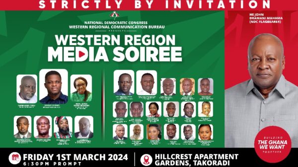 W/R NDC to hold media soiree on March 1