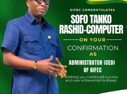 GIFEC Board hails Sofo Tanko Rashid-Computer's confirmation as CEO
