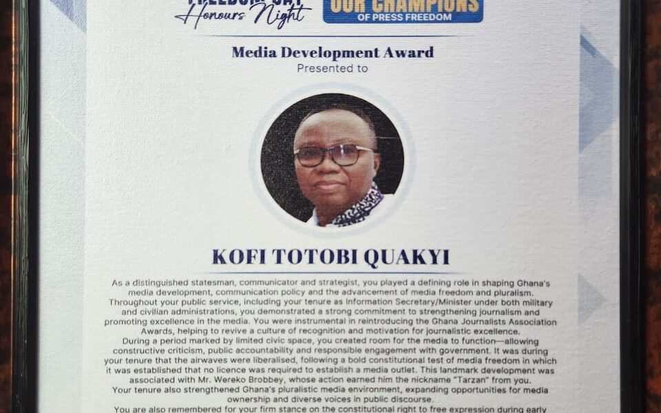 Western Regional NDC congratulates Kofi Totobi Quakyi on GJA Media Development Award
