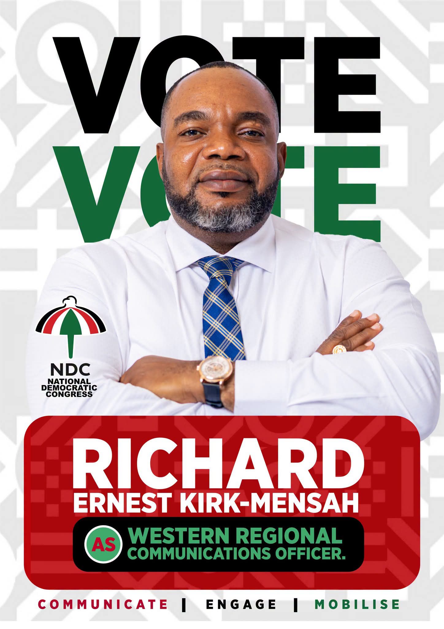 Richard Ernest Kirk-Mensah declares readiness to serve once more as NDC Western Regional Communications Officer