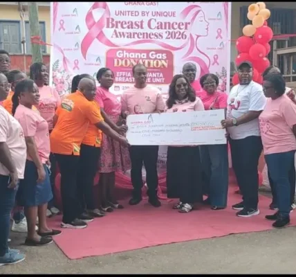 Ghana Gas donates ¢100k to Effia Nkwanta Hospital for Breast Cancer Biopsy support
